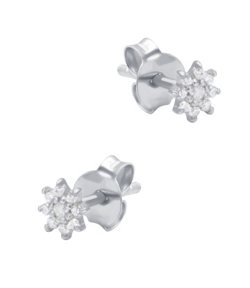 Beautiful Flower CZ Silver Stud Earring STS-6465